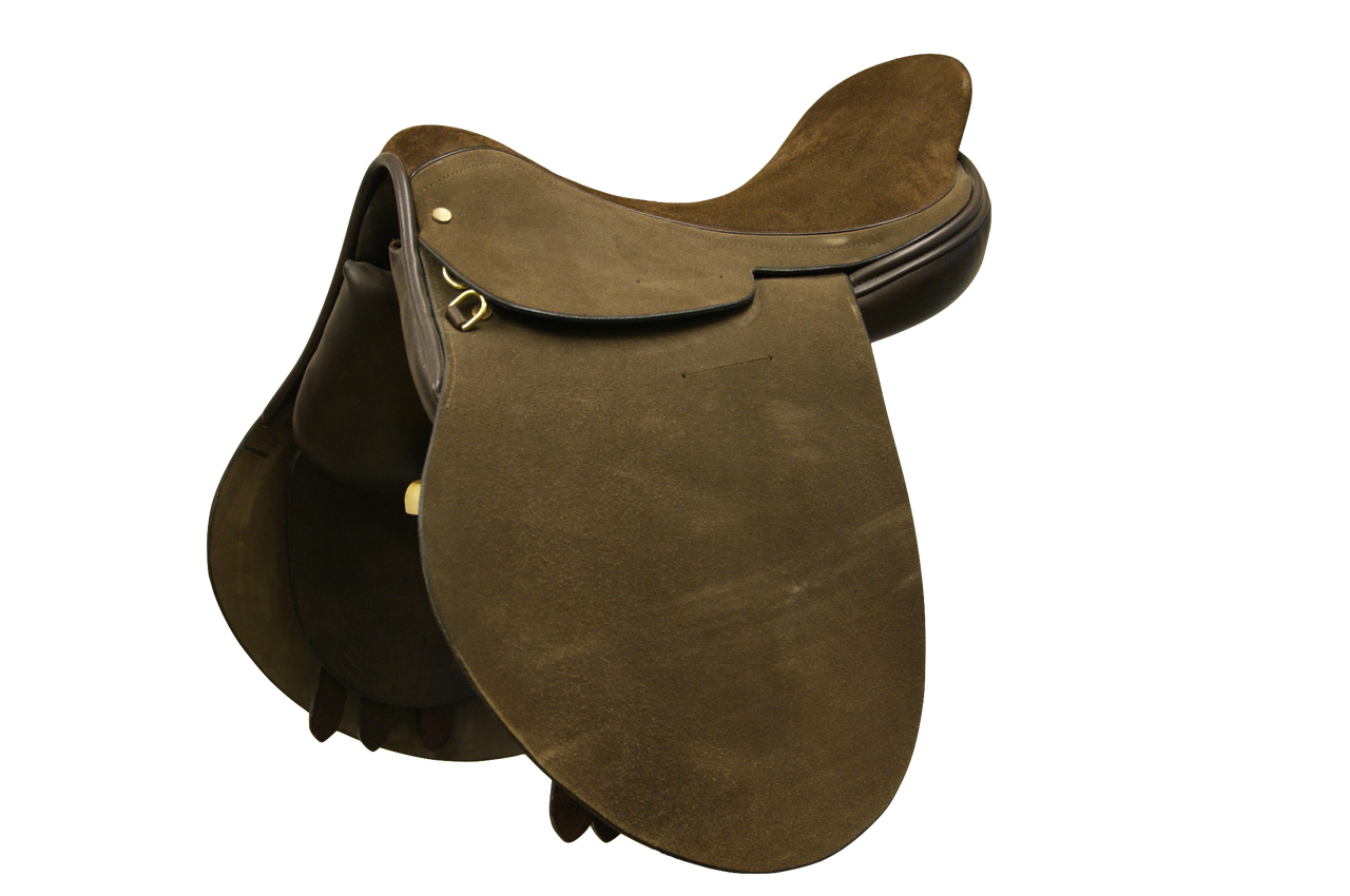 Sillín de polo tradicional de gamuza de 19" hecho a mano