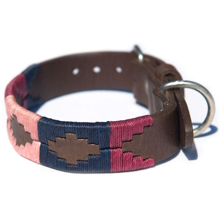 Collar para perro azul marino, rosa y baya (talla pequeña solamente, de 12 a 15 pulgadas)