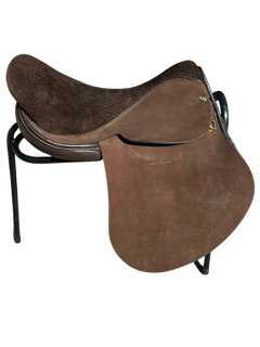 19" Brown Handmade Traditional Half Suede Polo Saddle