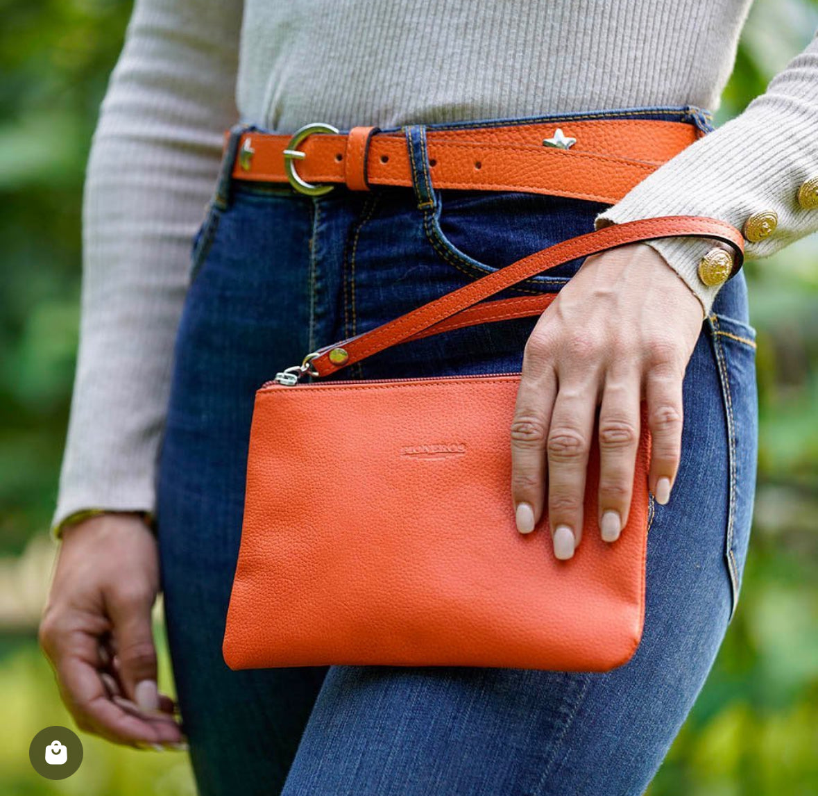 Pioneers Leather Wristlet Bag – Orange
